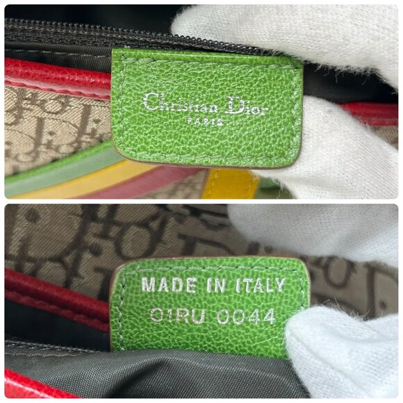 Christian Dior Vintage 2004 Trotter Monogram Logo Saddle Bag Rasta [105655] - Picture 13 of 13